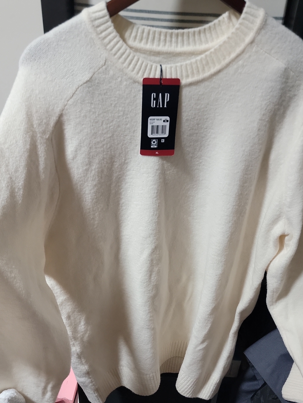 GAP Mens Ivory Crewneck Sweater Size XL